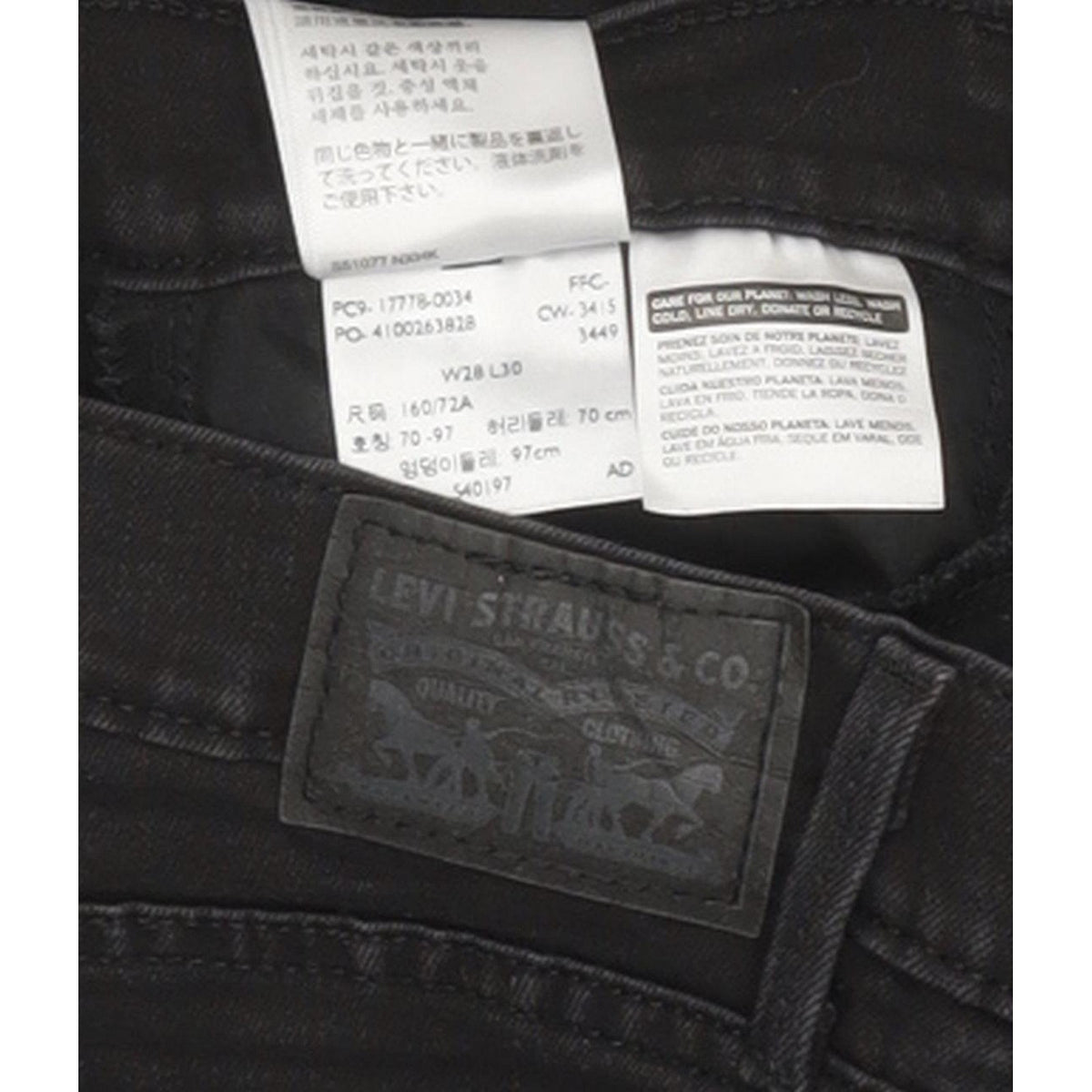 Levi's 710 Super Women Black Skinny Slim Stretch Jeans W28 L29