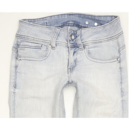 G-Star Midge Saddle Women Blue Straight Slim Stretch Jeans W26 L30