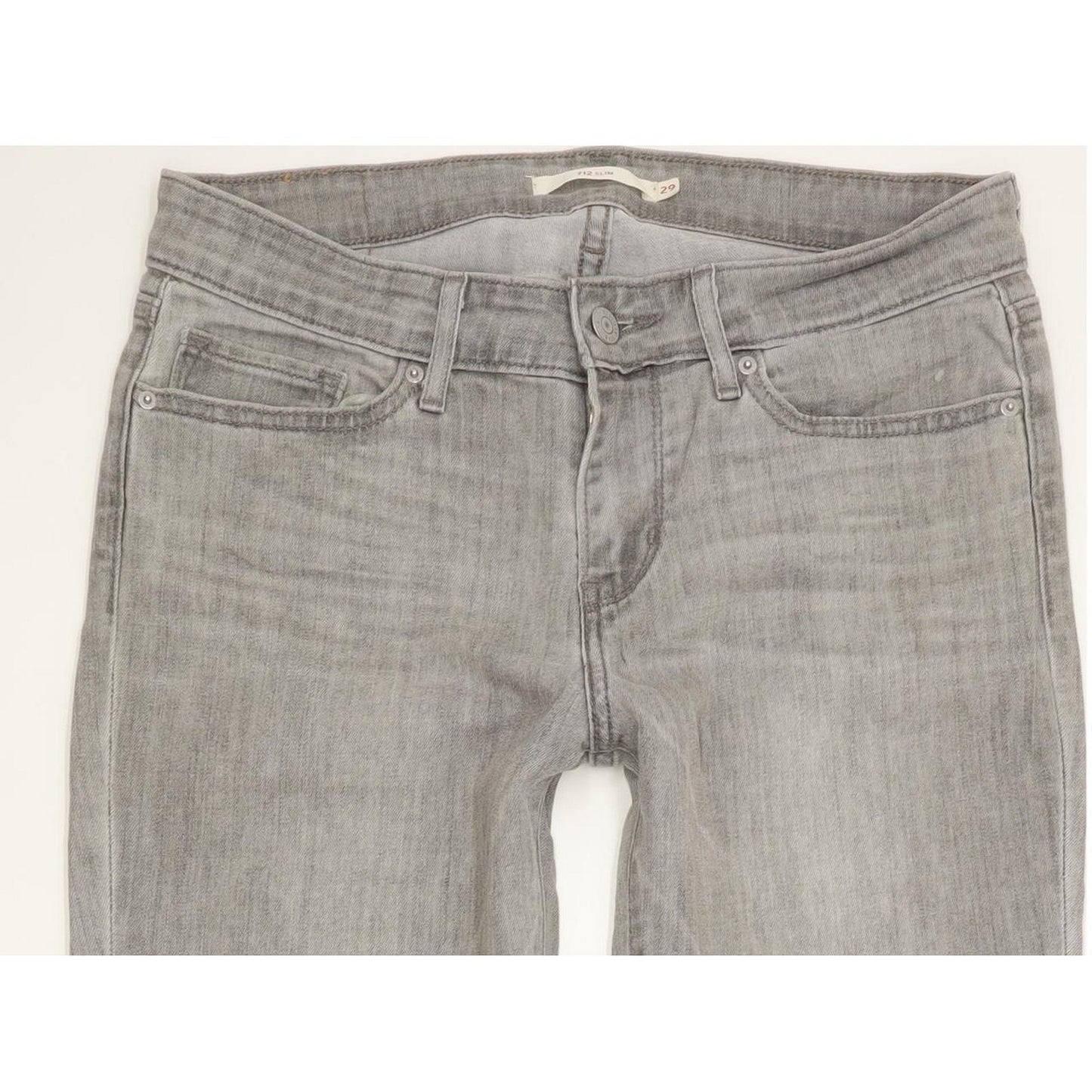 Levi's 712 Women Grey Straight Slim Stretch Jeans W29 L32
