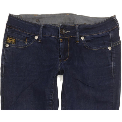 G-Star Women Blue Straight Slim Stretch Jeans W27 L34