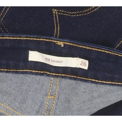 Levi's 711 Women Blue Skinny Slim Stretch Jeans W26 L29