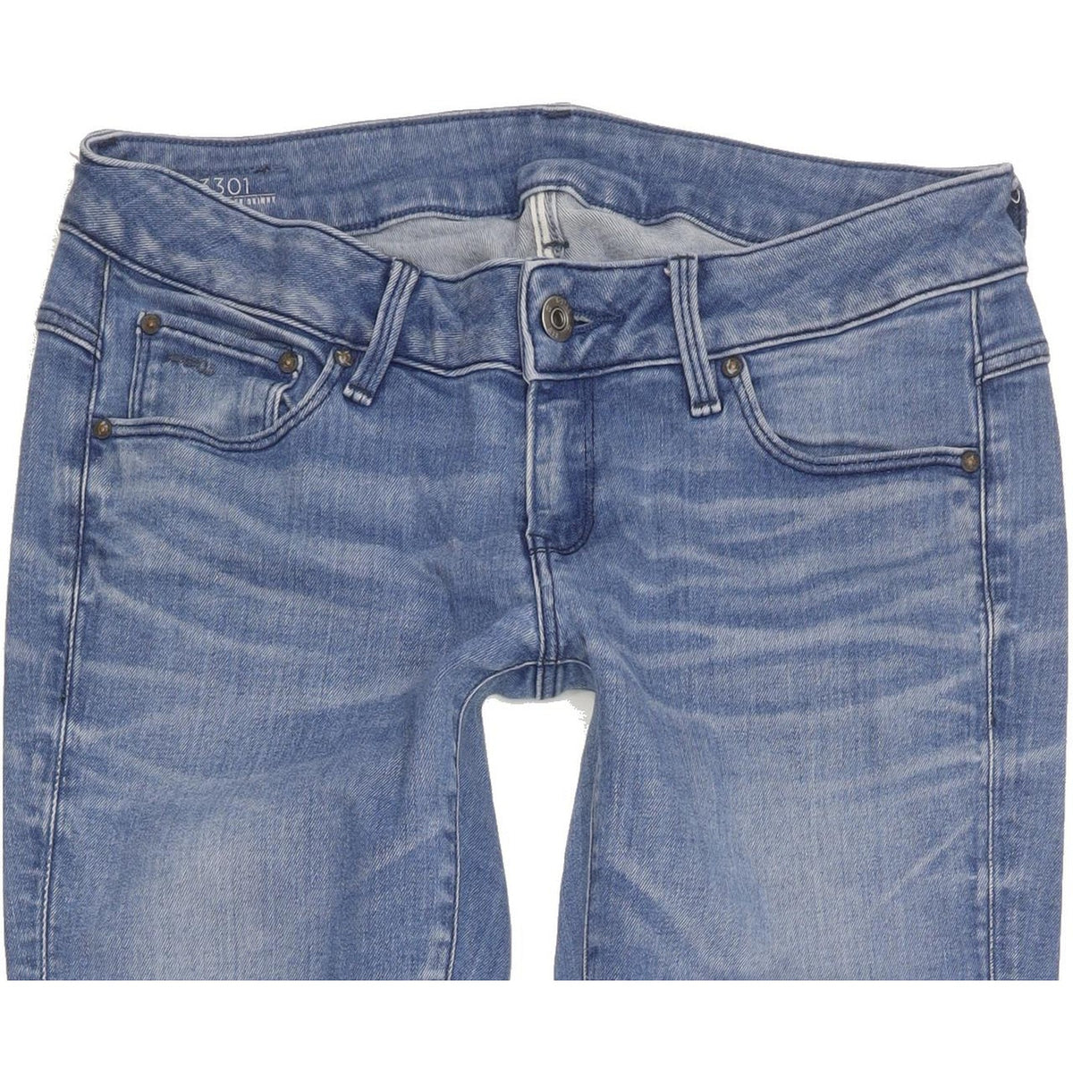 G-Star 3301 Low Women Blue Skinny Slim Stretch Jeans W28 L35
