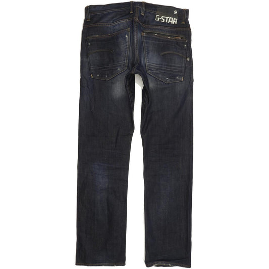 G-Star Attacc Men Navy Straight Slim Jeans W33 L32