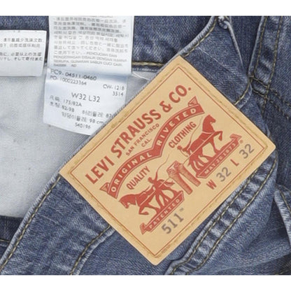 Levi's 511 Men Blue Straight Slim Stretch Jeans W32 L31