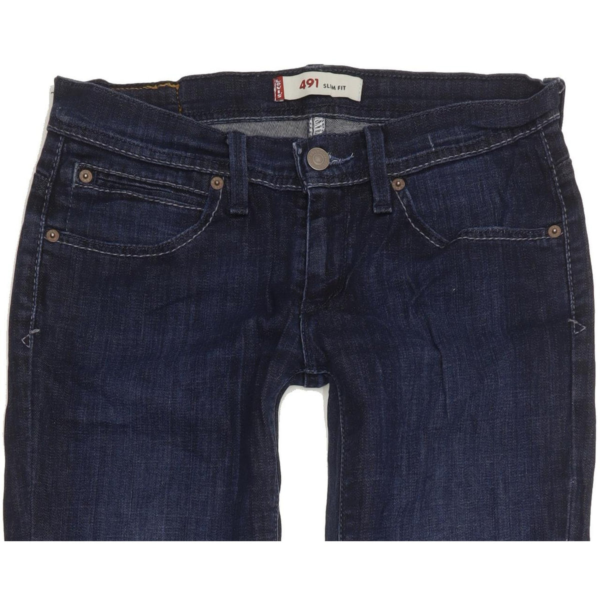 Levi's 491 Women Blue Straight Slim Stretch Jeans W29 L31