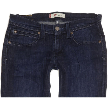 Levi's 491 Women Blue Straight Slim Stretch Jeans W29 L31