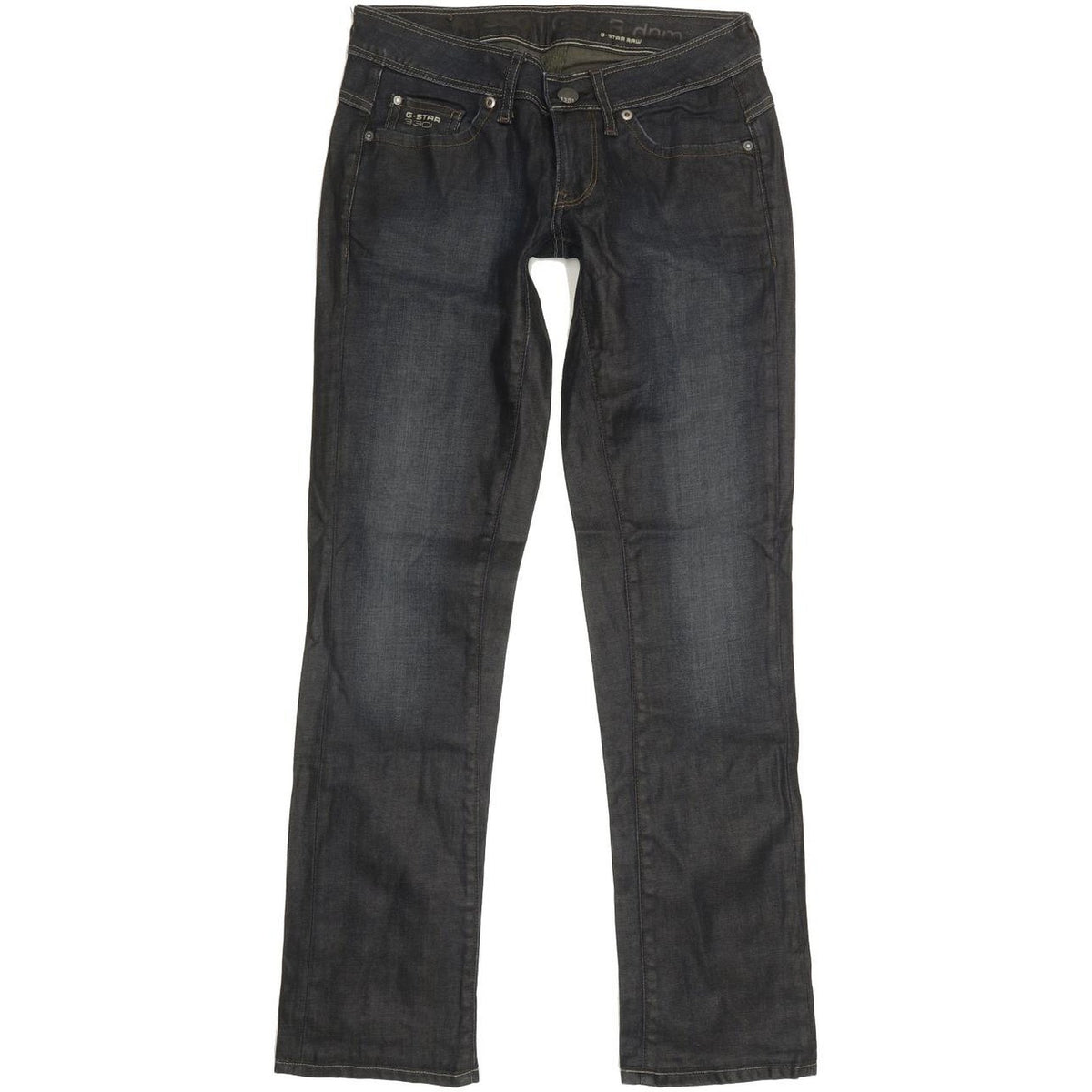 G-Star New Reese Women Navy Straight Slim Stretch Jeans W28 L30