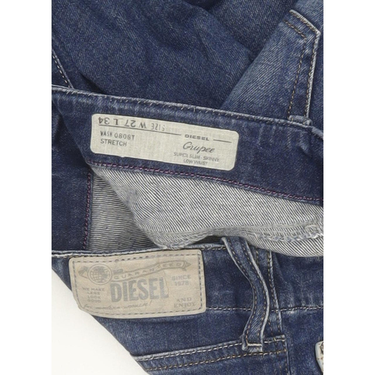 Diesel Grupee 0808T Women Blue Skinny Slim Stretch Jeans W27 L34