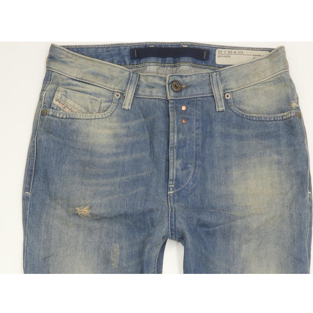 Diesel Eazee 0822C Blue Tapered Relaxed Boyfriend Jeans High Waisted W25 L32