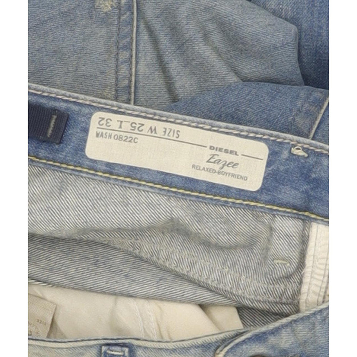 Diesel Eazee 0822C Blue Tapered Relaxed Boyfriend Jeans High Waisted W25 L32