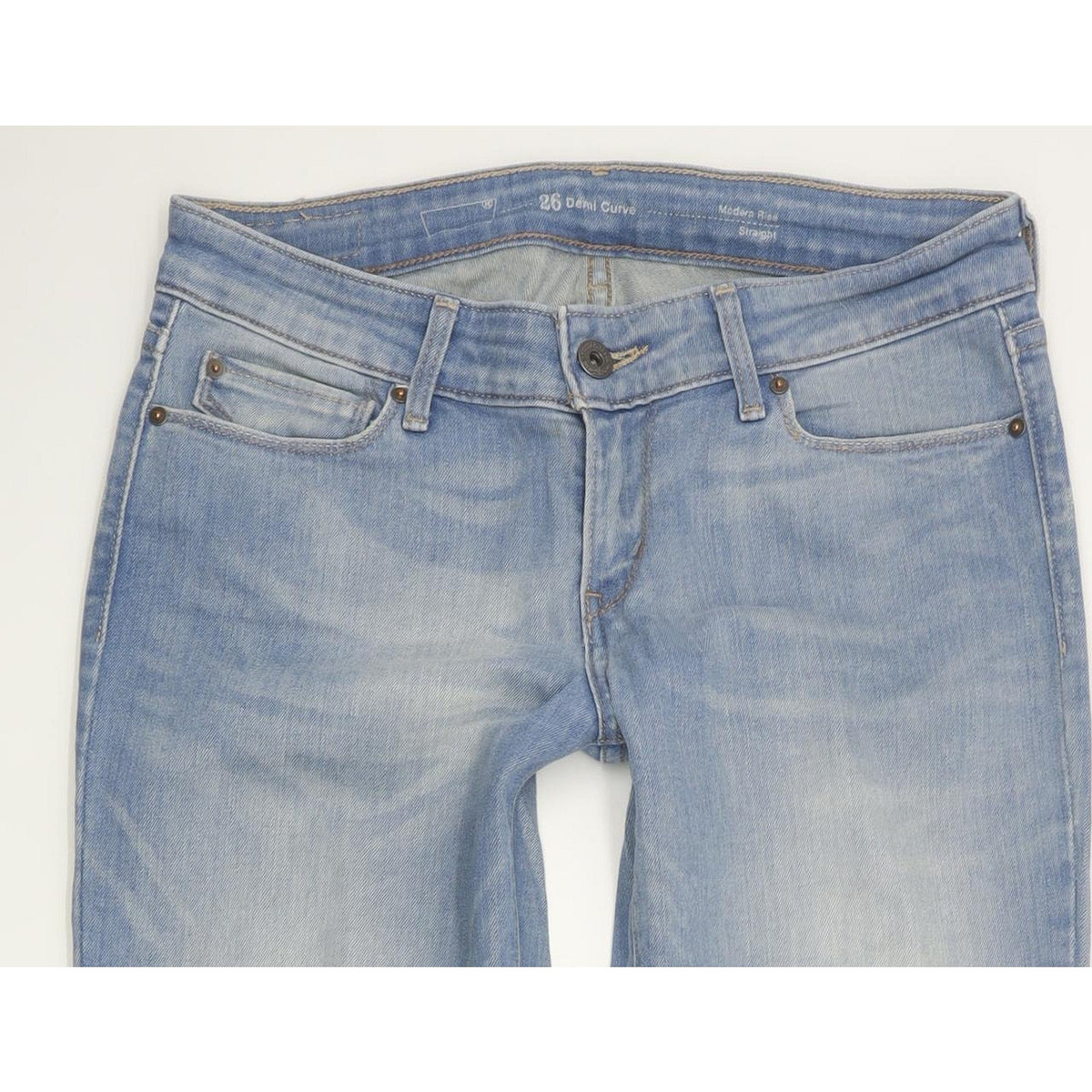 Levi's Demi Curve Women Blue Straight Slim Stretch Jeans W26 L32