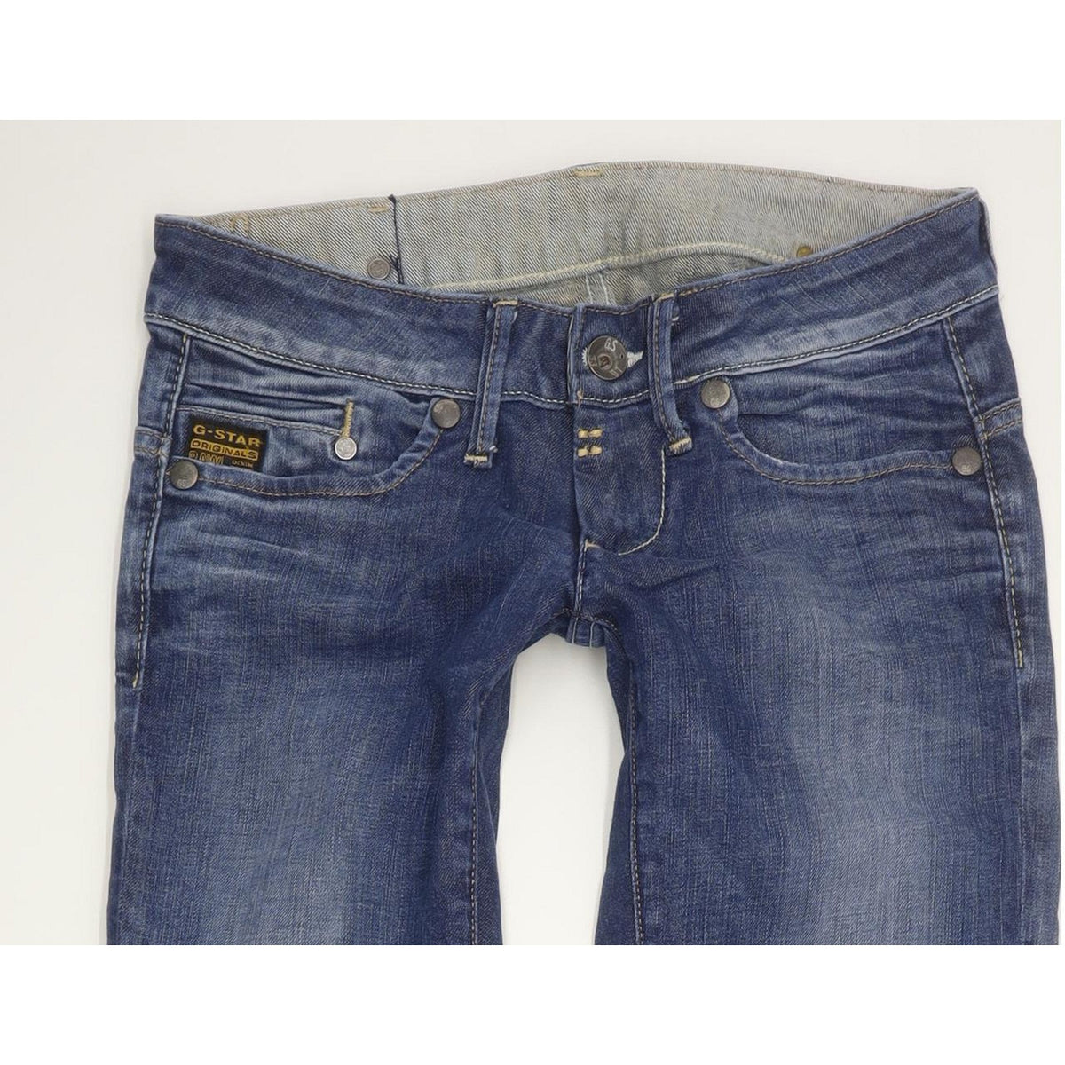 G-Star Midge Women Blue Straight Slim Stretch Jeans W27 L35