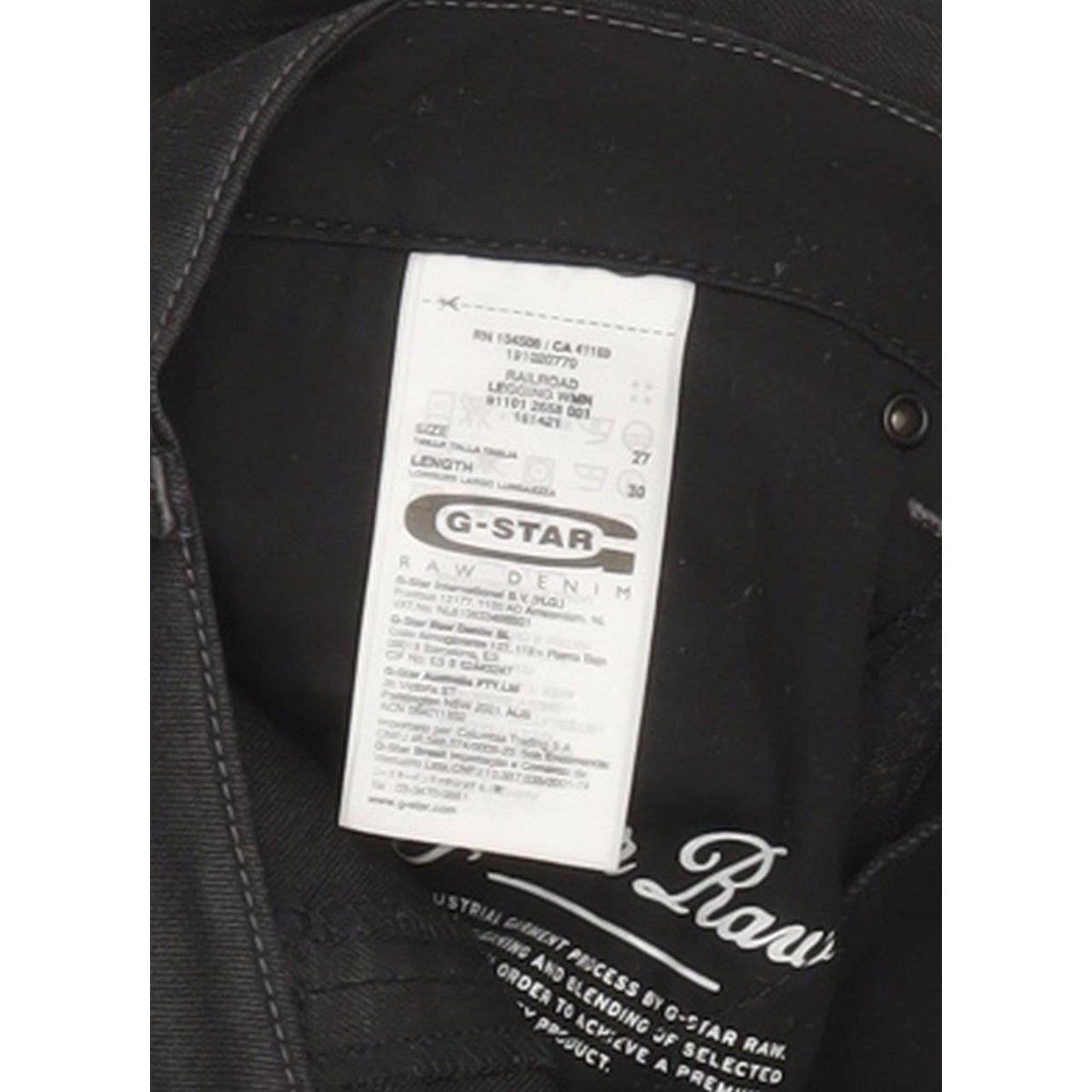 G-Star Railroad Women Black Skinny Slim Stretch Leggings W27 L31