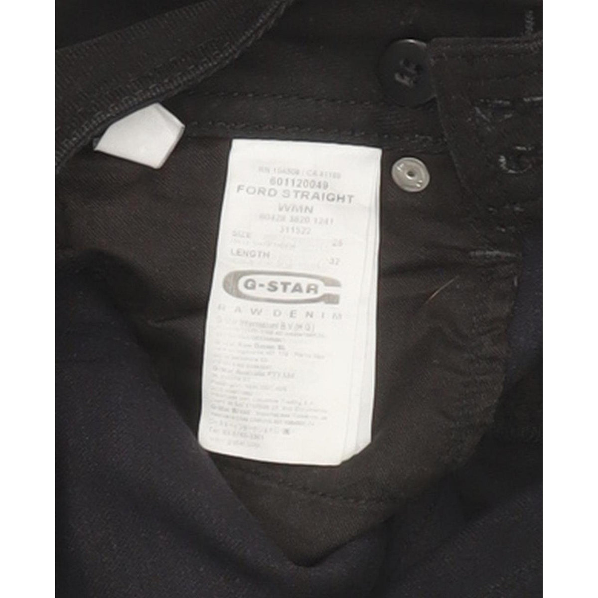G-Star Ford Women Black Straight Slim Jeans W26 L30
