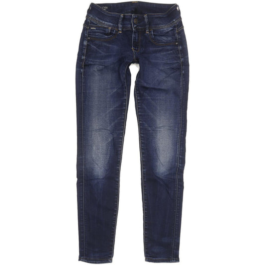 G-Star Lynn Mid Women Blue Skinny Slim Stretch Jeans W26 L29