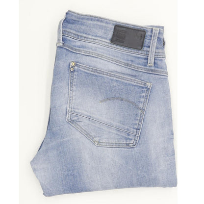 G-Star Lynn Mid Women Blue Skinny Slim Stretch Jeans W28 L30