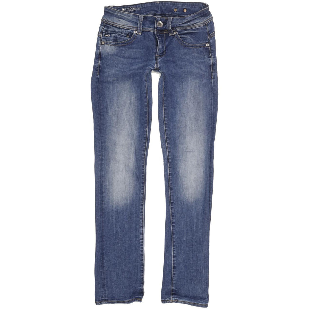 G-Star Midge Saddle Women Blue Straight Slim Stretch Jeans W26 L30