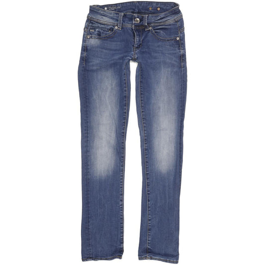 G-Star Midge Saddle Women Blue Straight Slim Stretch Jeans W26 L30