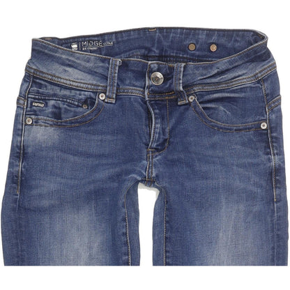 G-Star Midge Saddle Women Blue Straight Slim Stretch Jeans W26 L30
