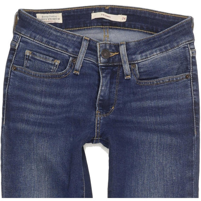 Levi's 711 Women Blue Skinny Slim Stretch Jeans W24 L29