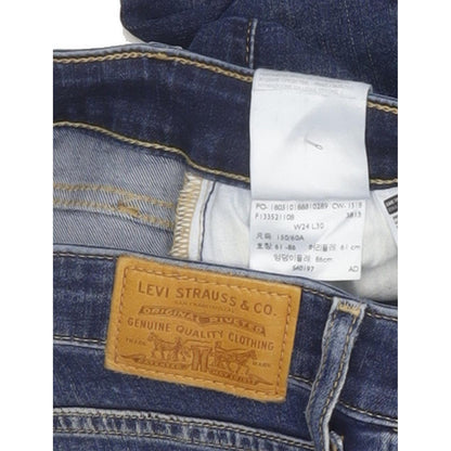 Levi's 711 Women Blue Skinny Slim Stretch Jeans W24 L29