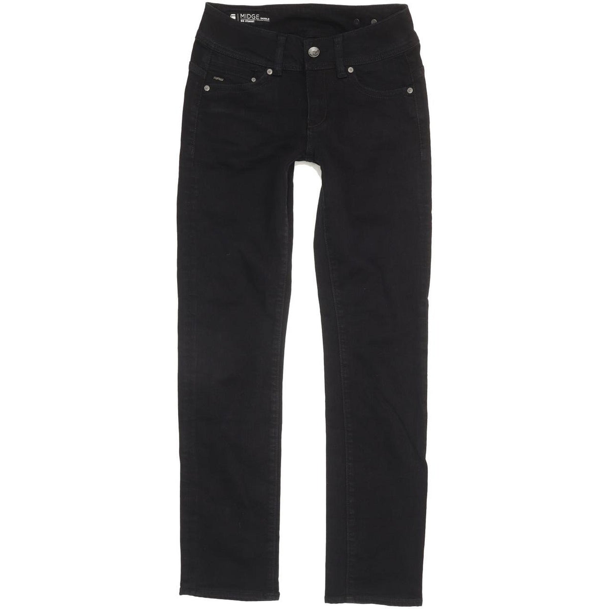 G-Star Midge Saddle Women Black Straight Slim Stretch Jeans W27 L29