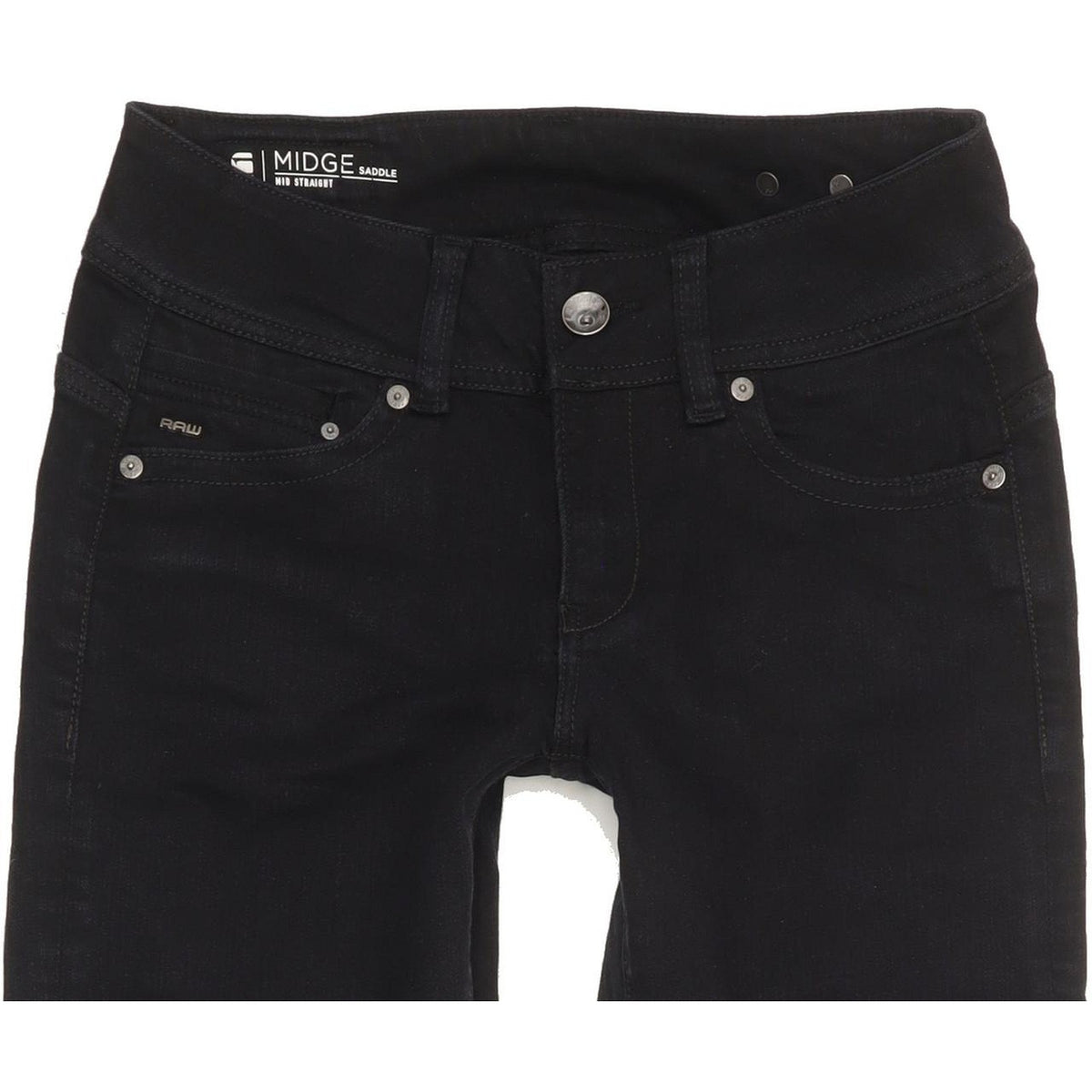 G-Star Midge Saddle Women Black Straight Slim Stretch Jeans W27 L29