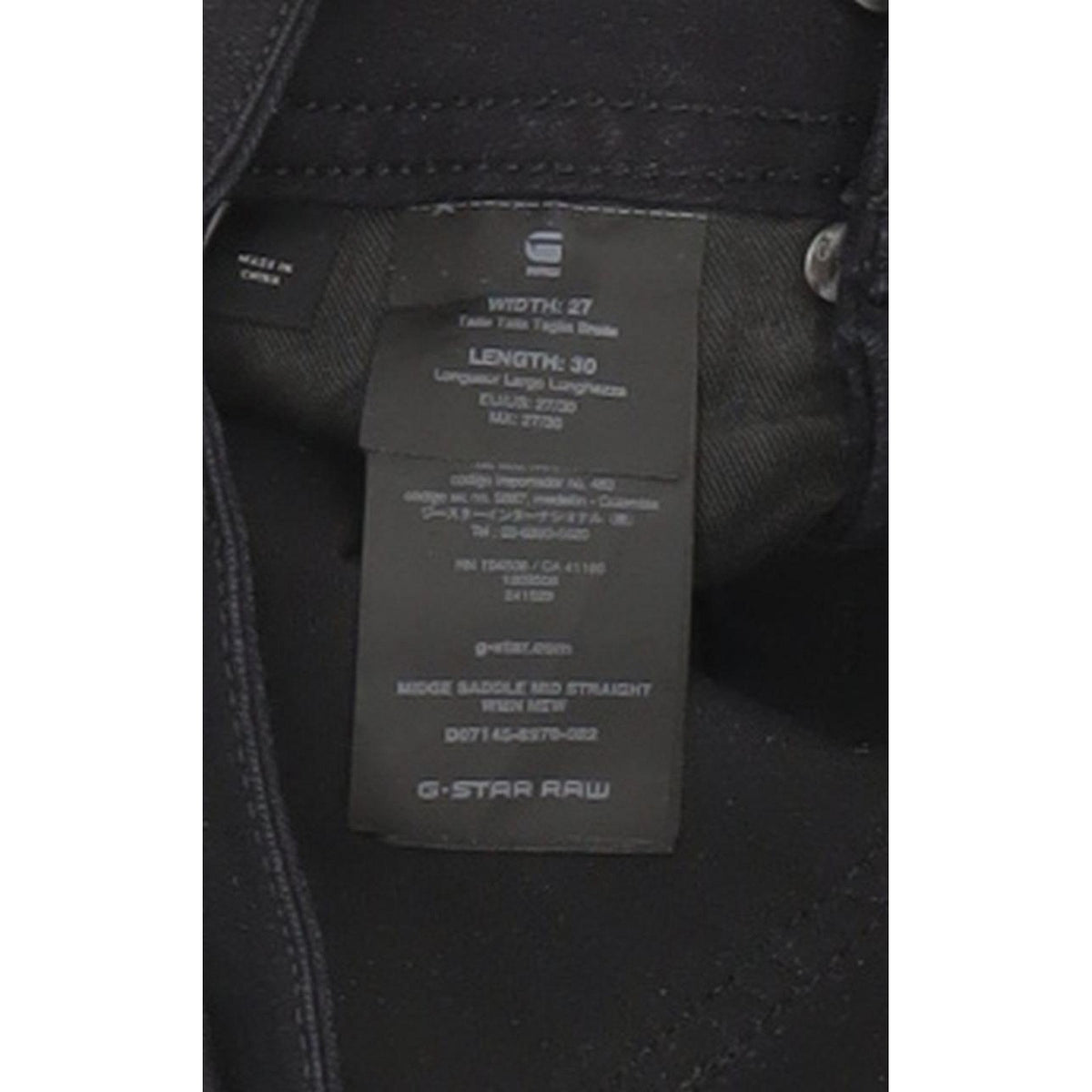 G-Star Midge Saddle Women Black Straight Slim Stretch Jeans W27 L29