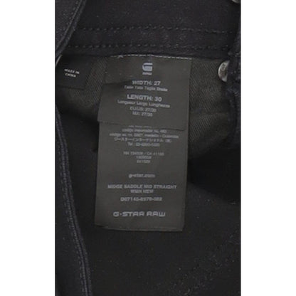 G-Star Midge Saddle Women Black Straight Slim Stretch Jeans W27 L29