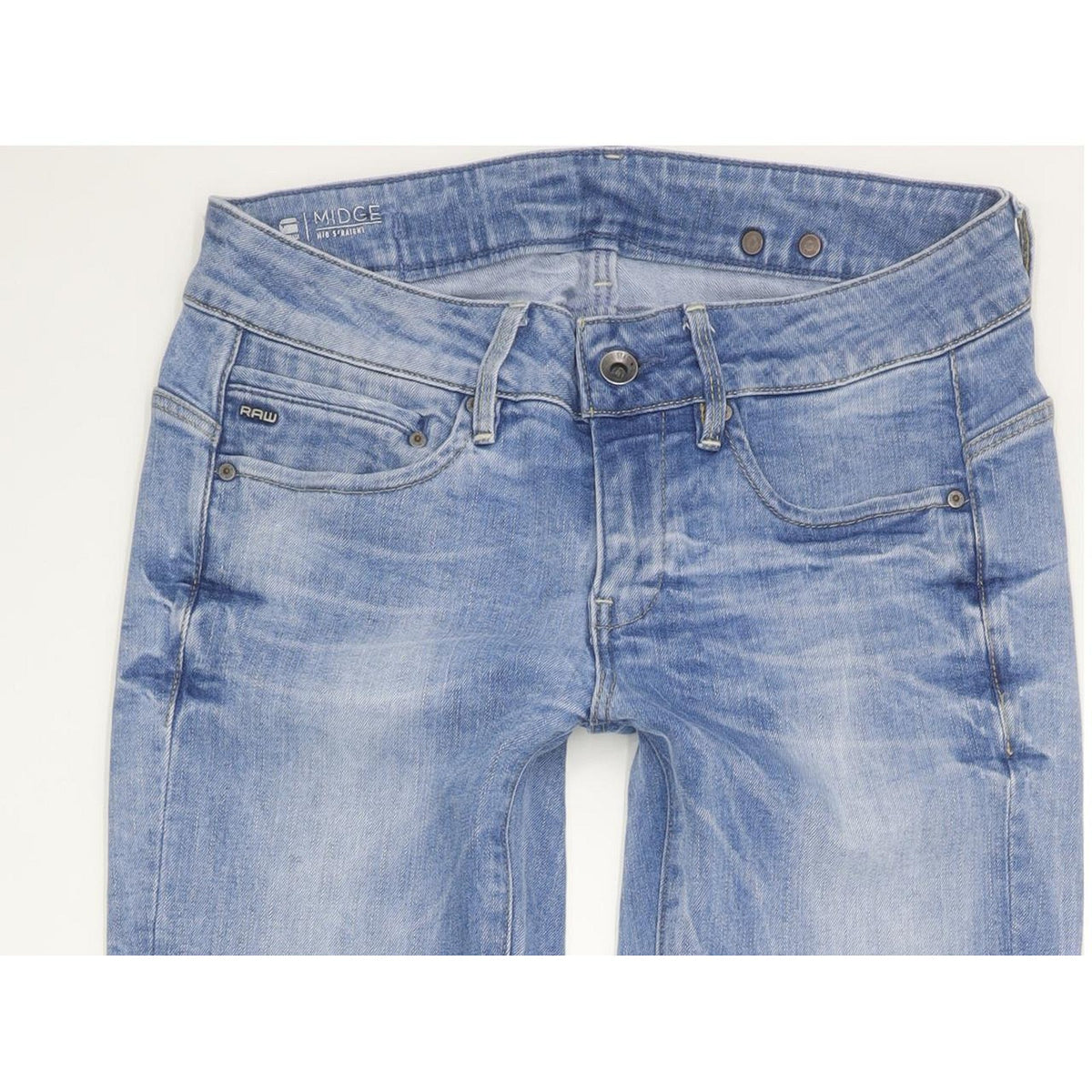 G-Star Midge Women Blue Straight Slim Stretch Jeans W26 L34