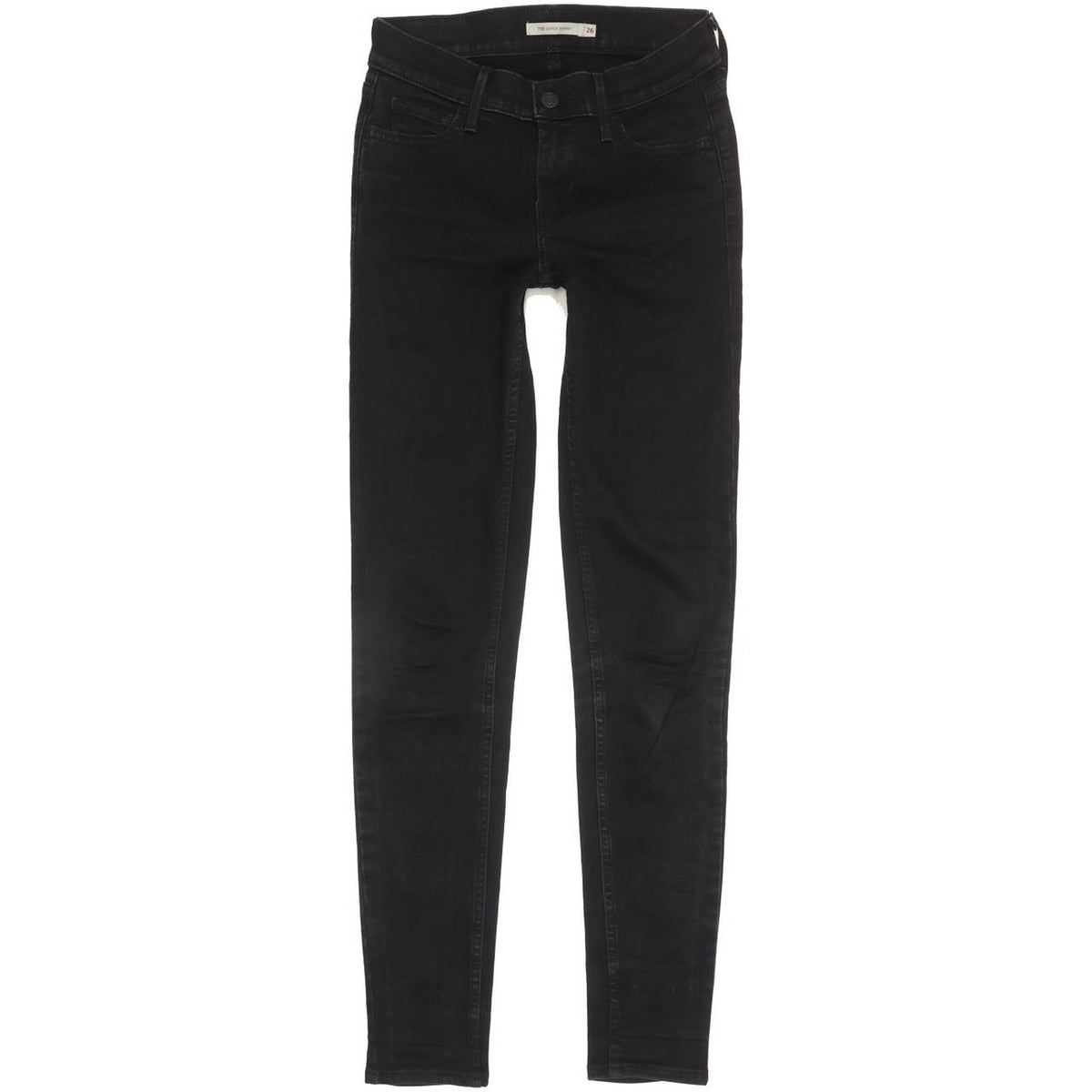 Levi's 710 Super Women Black Skinny Slim Stretch Jeans W26 L30
