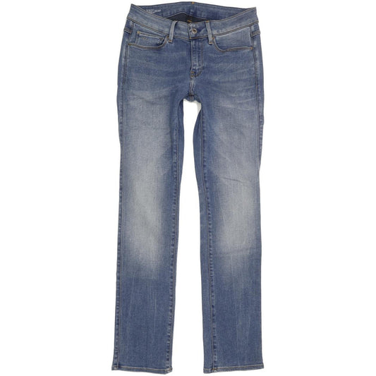 G-Star 3301 Contour Women Blue Straight Slim Stretch Jeans W28 L30