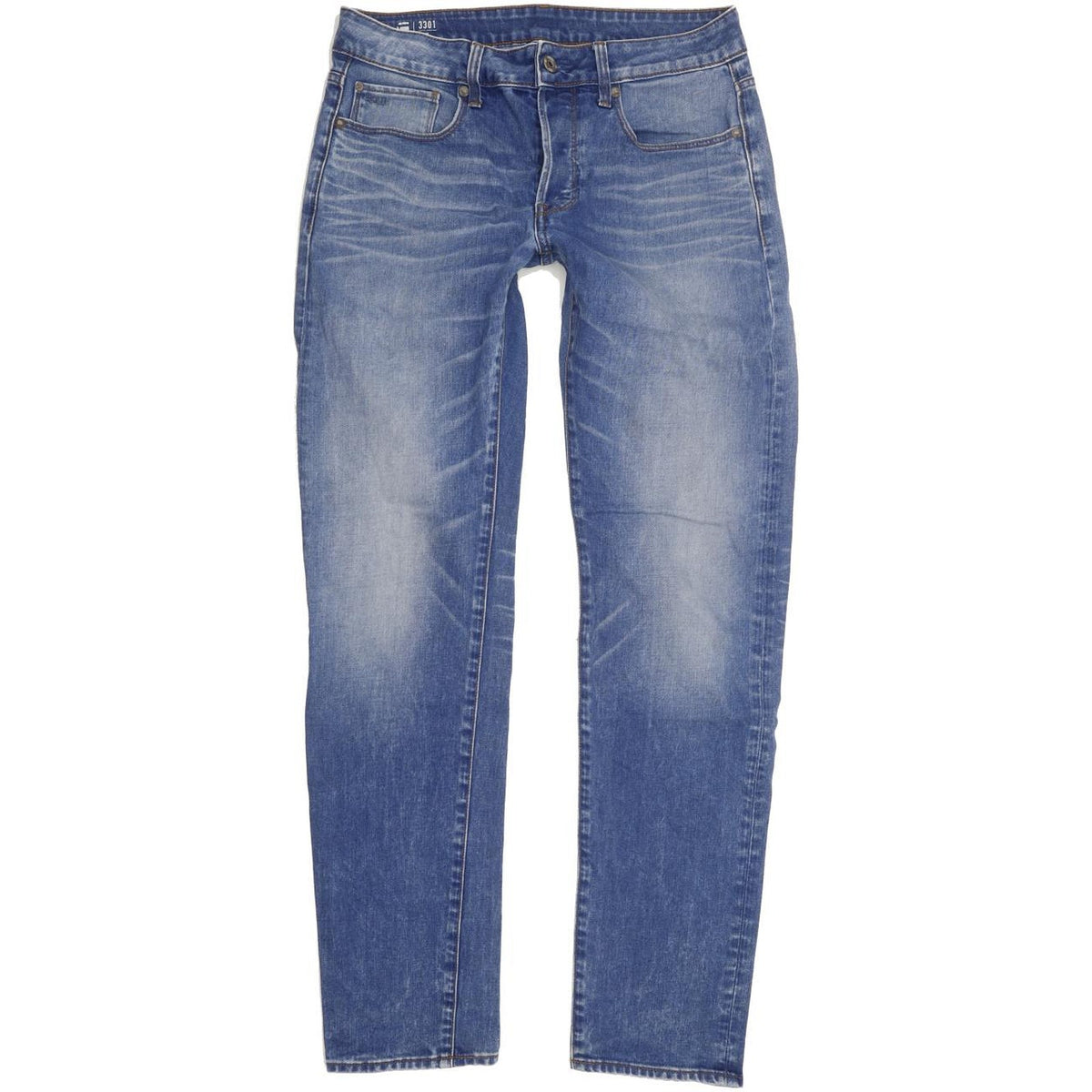 G-Star 3301 Women Blue Straight Slim Stretch Jeans W30 L32