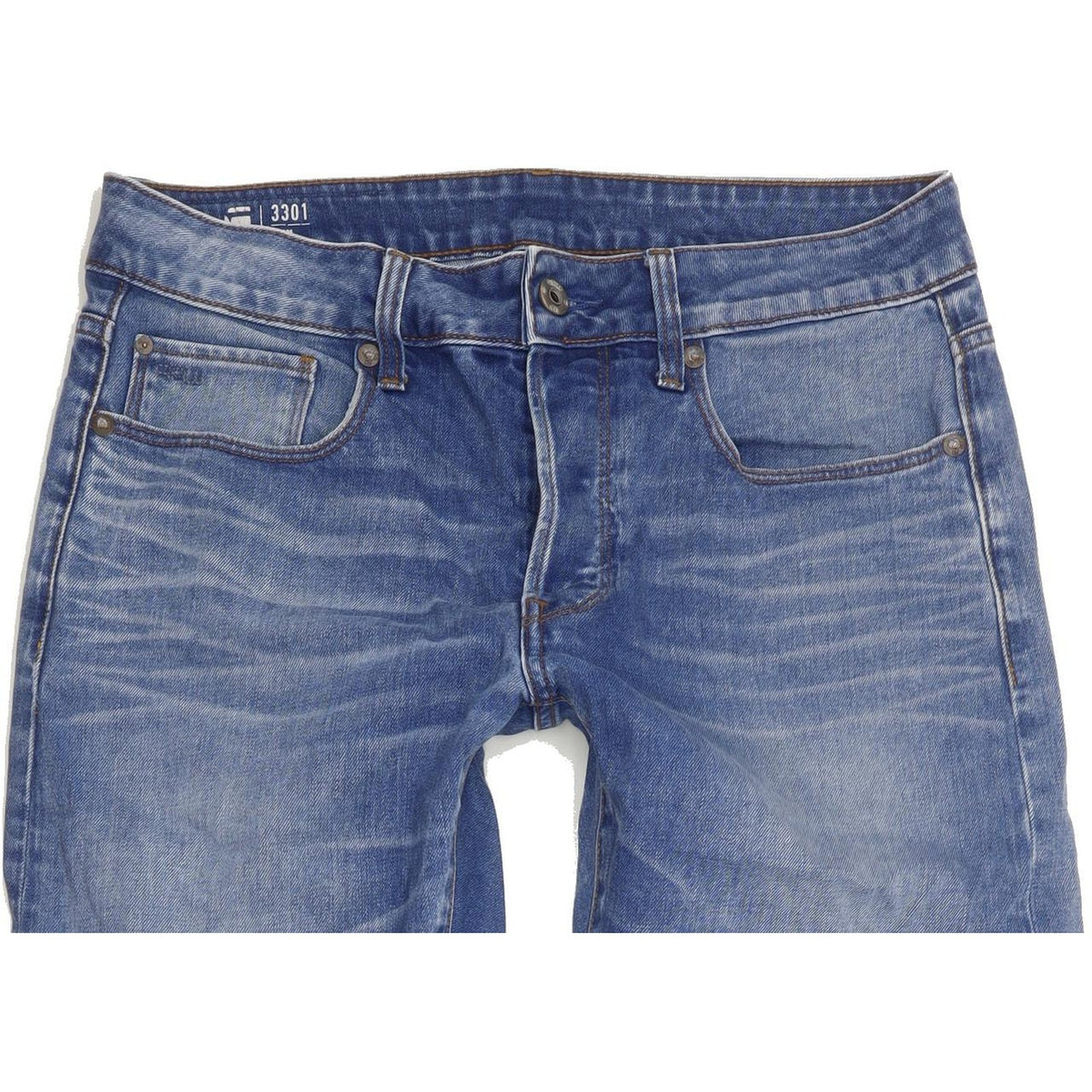 G-Star 3301 Women Blue Straight Slim Stretch Jeans W30 L32
