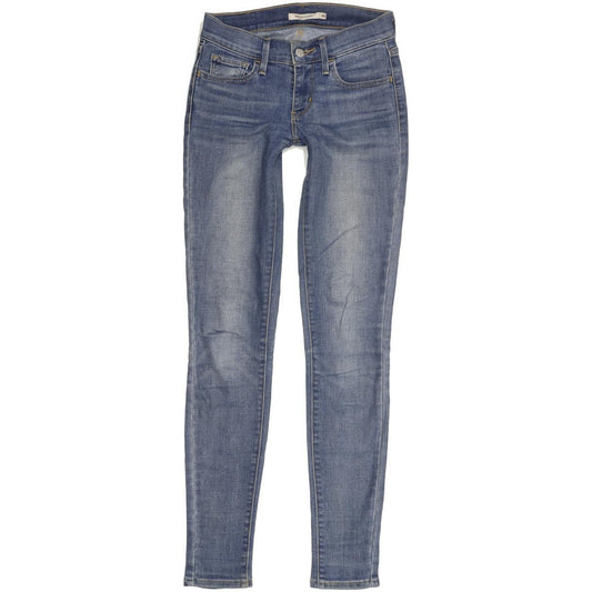 Levi's 710 Super Women Blue Skinny Slim Stretch Jeans W24 L30