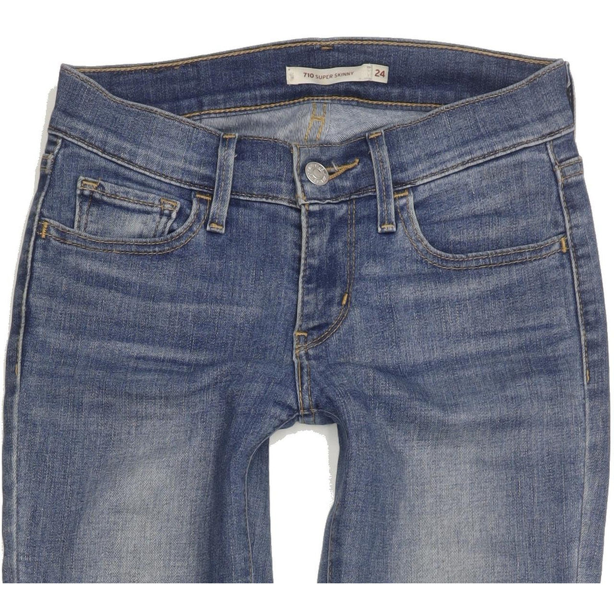 Levi's 710 Super Women Blue Skinny Slim Stretch Jeans W24 L30