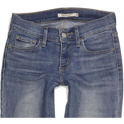 Levi's 710 Super Women Blue Skinny Slim Stretch Jeans W24 L30