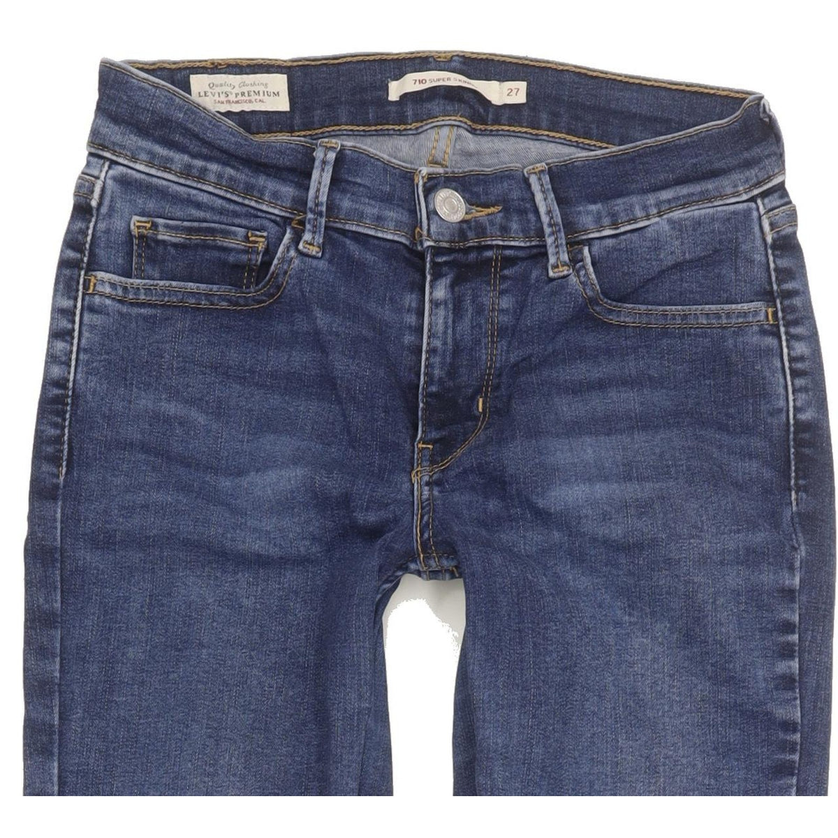 Levi's 710 Super Women Blue Skinny Slim Stretch Jeans W27 L29