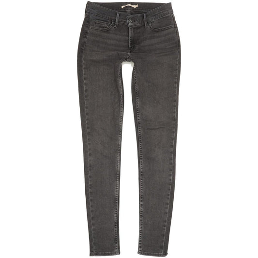 Levi's 710 Super Women Charcoal Skinny Slim Stretch Jeans W26 L29
