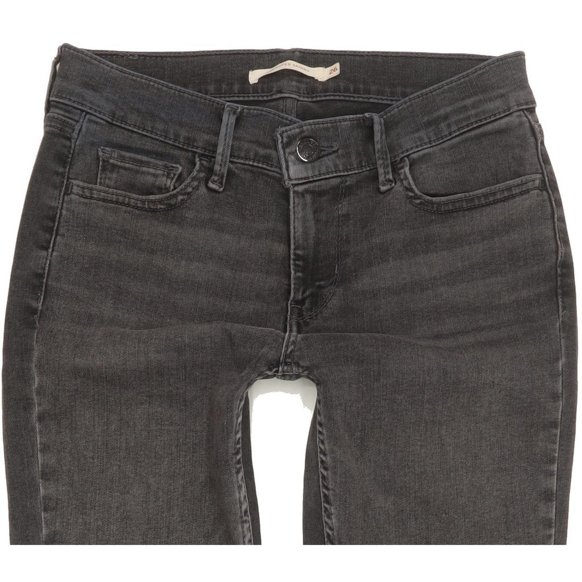 Levi's 710 Super Women Charcoal Skinny Slim Stretch Jeans W26 L29