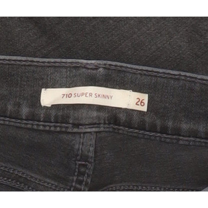 Levi's 710 Super Women Charcoal Skinny Slim Stretch Jeans W26 L29