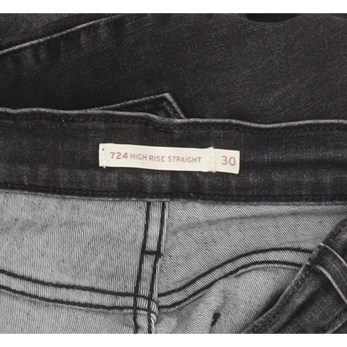 Levi's 724 Black Straight Slim Stretch Jeans High Waisted W30 L31