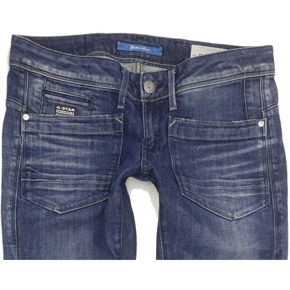 G-Star Low T Women Blue Tapered Slim Stretch Jeans W28 L34