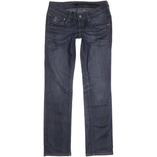 G-Star Attacc Women Blue Straight Slim Stretch Jeans W30 L32