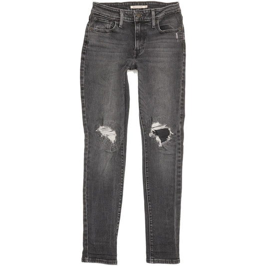 Levi's 721 Women Charcoal Skinny Slim Stretch Jeans W26 L29
