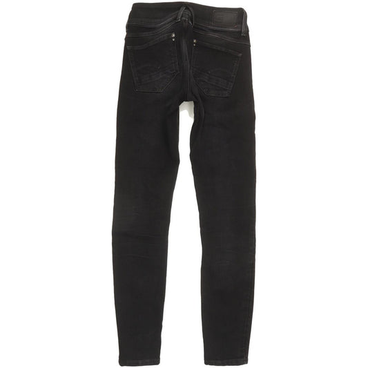 G-Star Lynn Mid Women Black Skinny Slim Stretch Jeans W23 L28