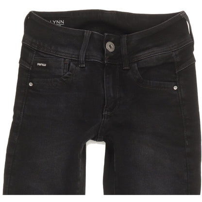 G-Star Lynn Mid Women Black Skinny Slim Stretch Jeans W23 L28