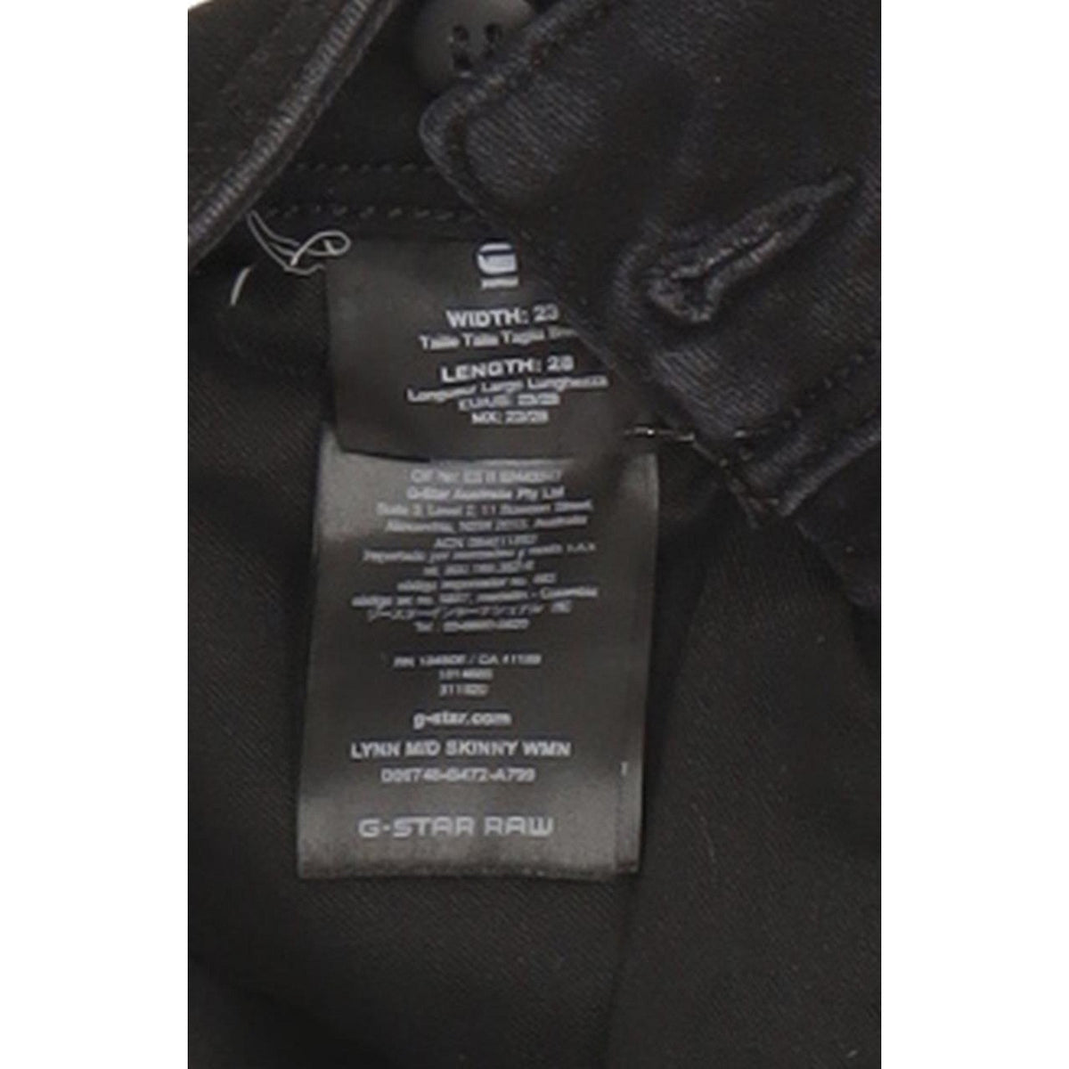 G-Star Lynn Mid Women Black Skinny Slim Stretch Jeans W23 L28
