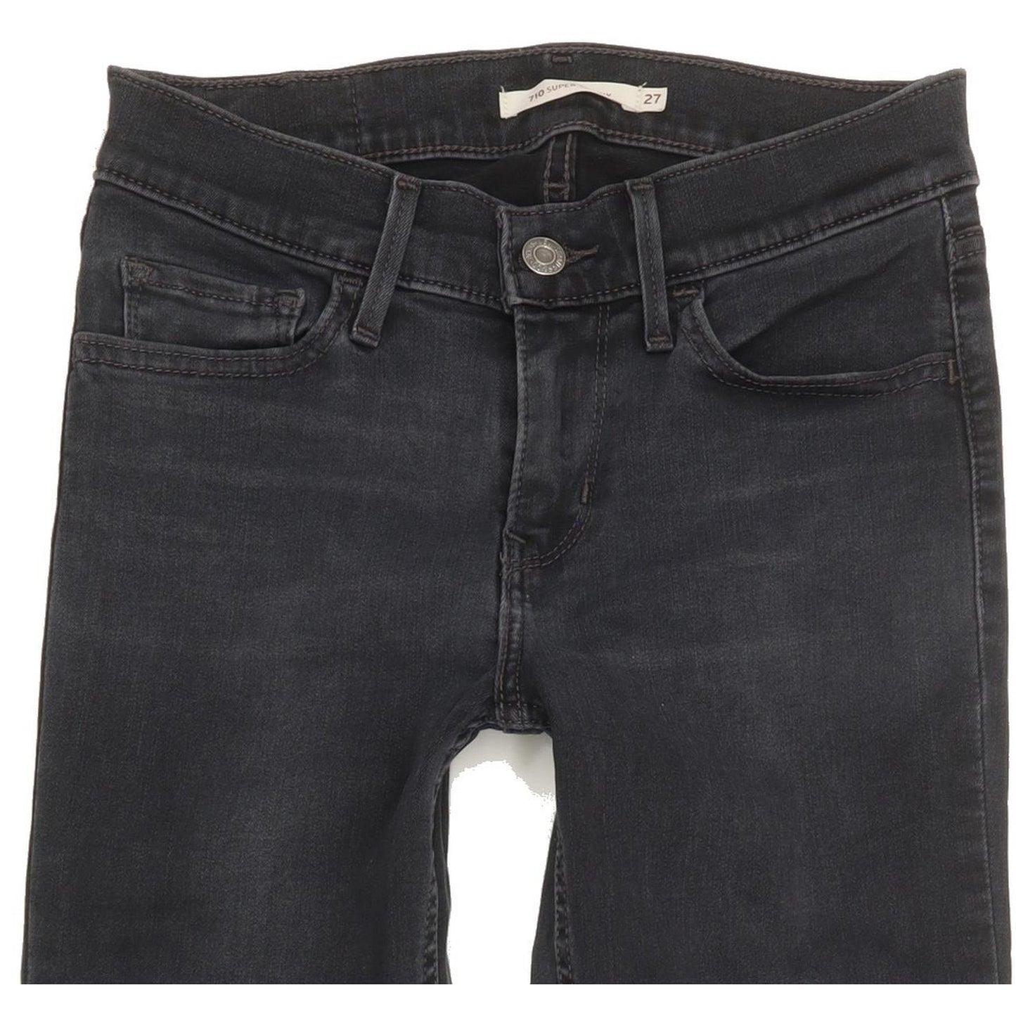 Levi's 710 Super Women Charcoal Skinny Slim Stretch Jeans W27 L30