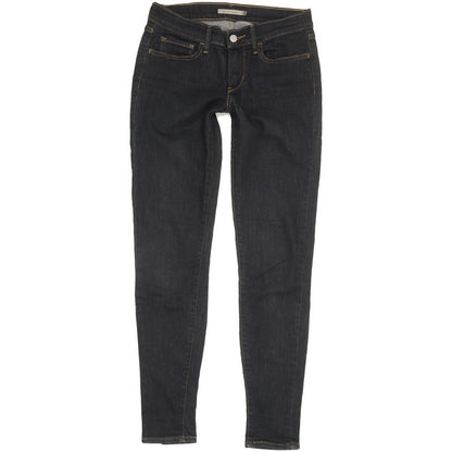 Levi's 710 Super Women Black Skinny Slim Stretch Jeans W27 L30